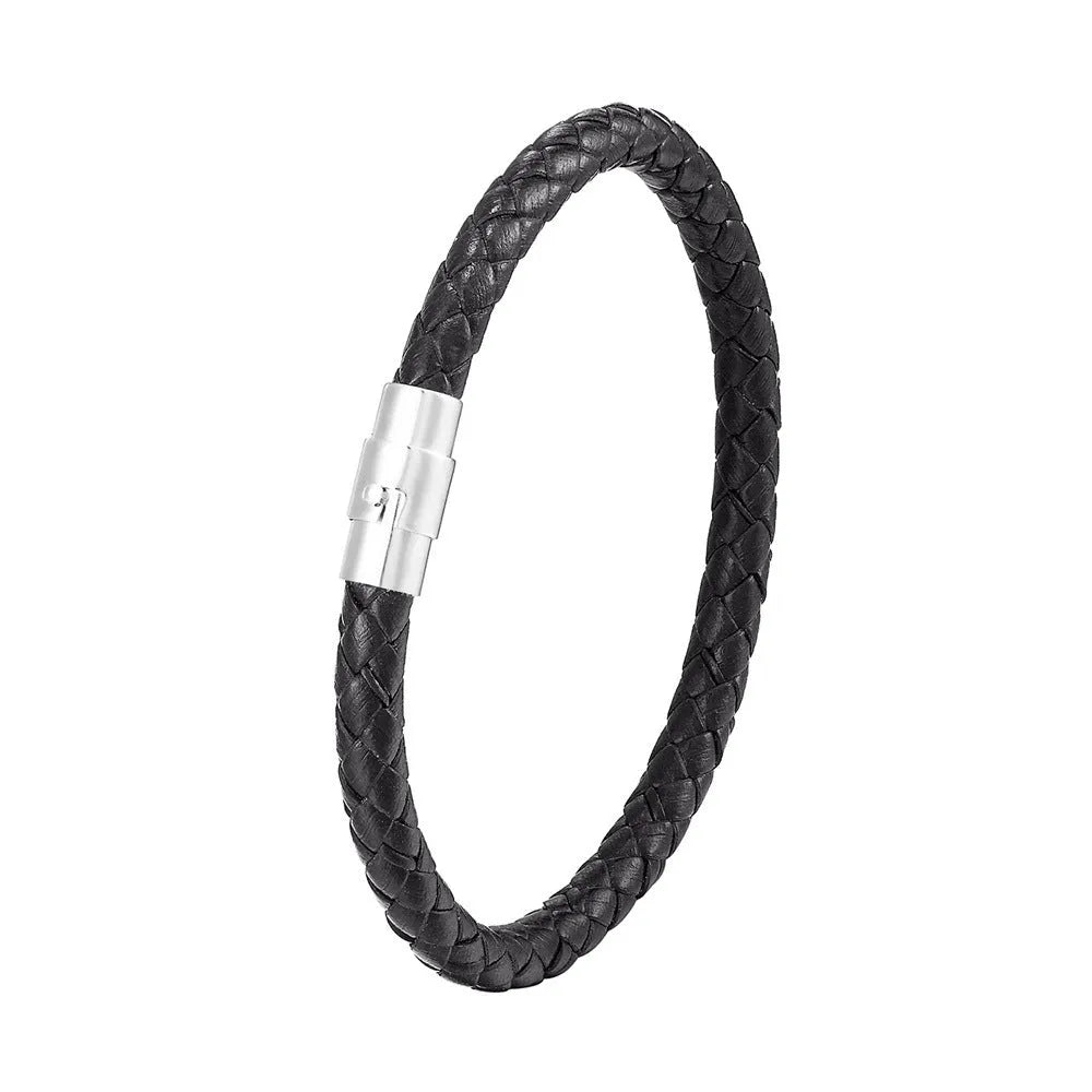 Men's geometric titanium steel wire bracelet with a magnetic clasp