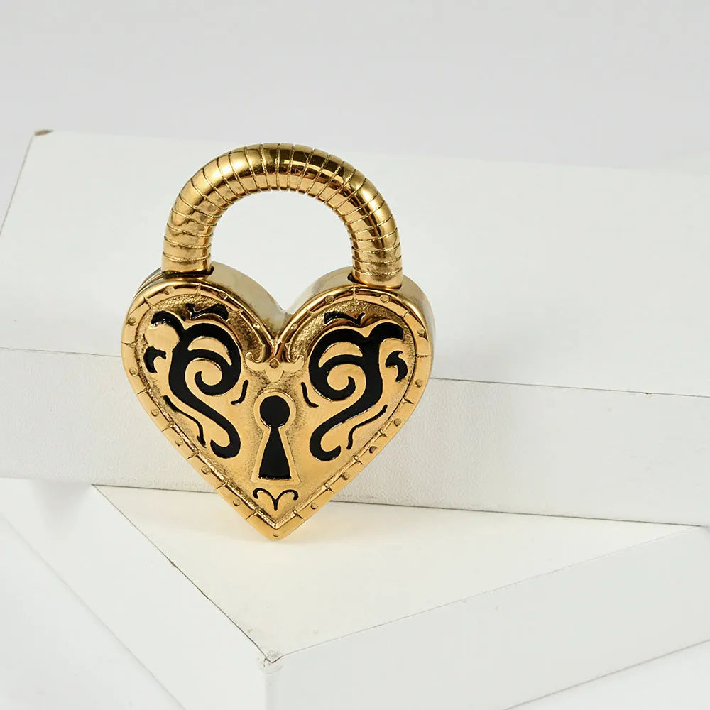 Heart-shaped stainless steel earrings with electroplated gold or steel colour finish