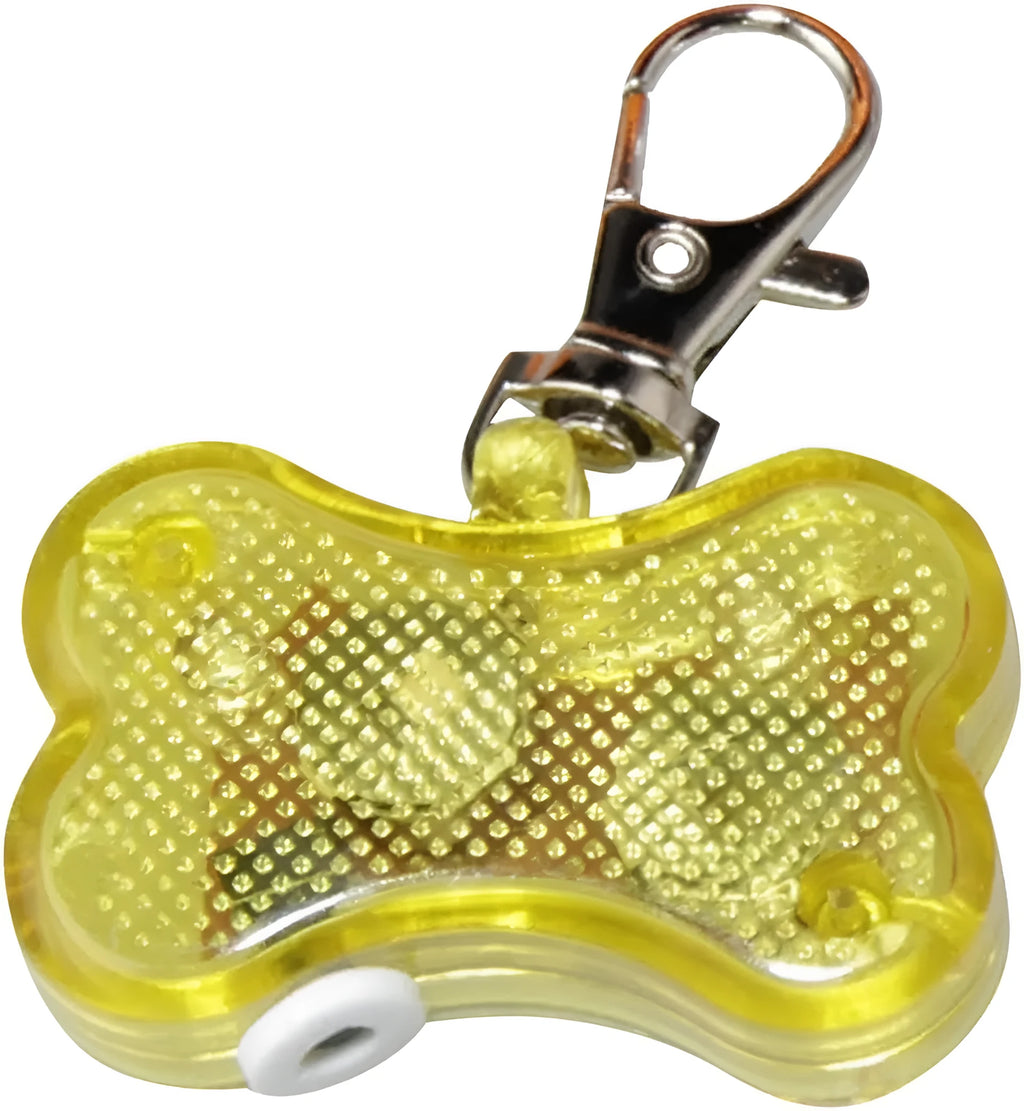 Small LED bone shaped pendant light for pets available in multiple colours with flashing modes