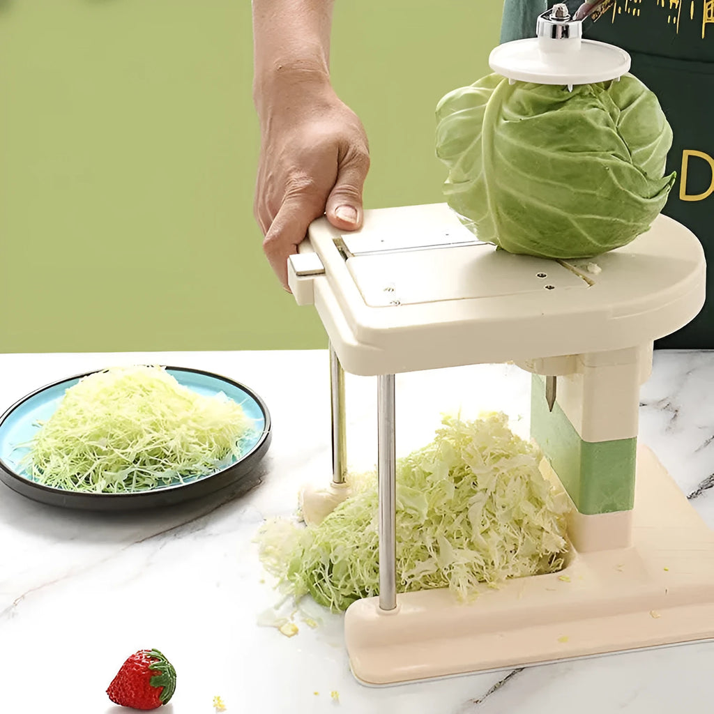 Beige stainless steel household vegetable slicer chopper with spiralizer function