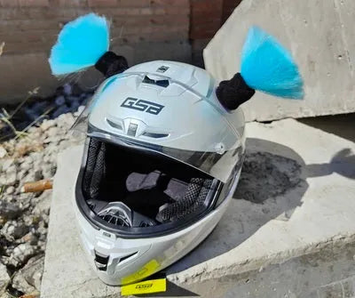 Pair of helmet decorative balls with adhesive for motorcycle and ski helmet customisation