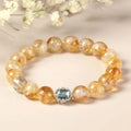 Crystal citrine bracelet with 10mm geometric shapes in unisex jewellery style