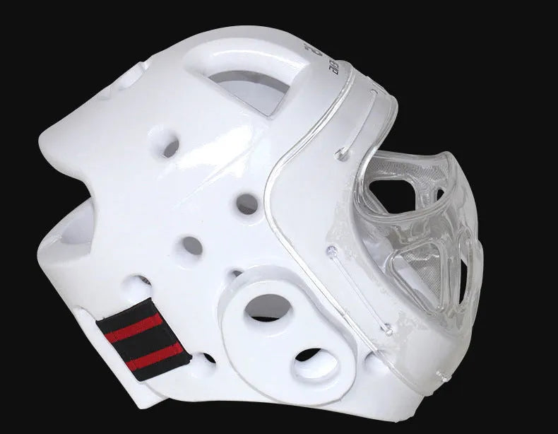 Karate helmet protective headgear for boxing training in blue, red or white colour options