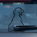 Cartoon dog car sticker with wiper design for rear window decoration in black or white colour