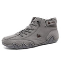 Men's khaki high-top boots with octopus-inspired frosted design and a non-slip rubber sole.