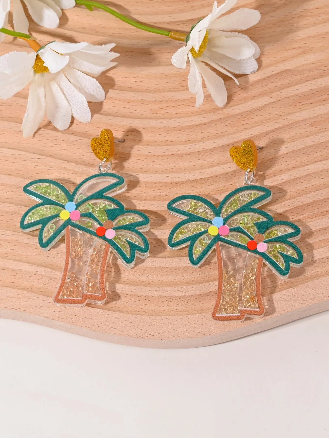 Pastoral style fruit shaped acrylic earrings for women with cherry, strawberry, watermelon designs