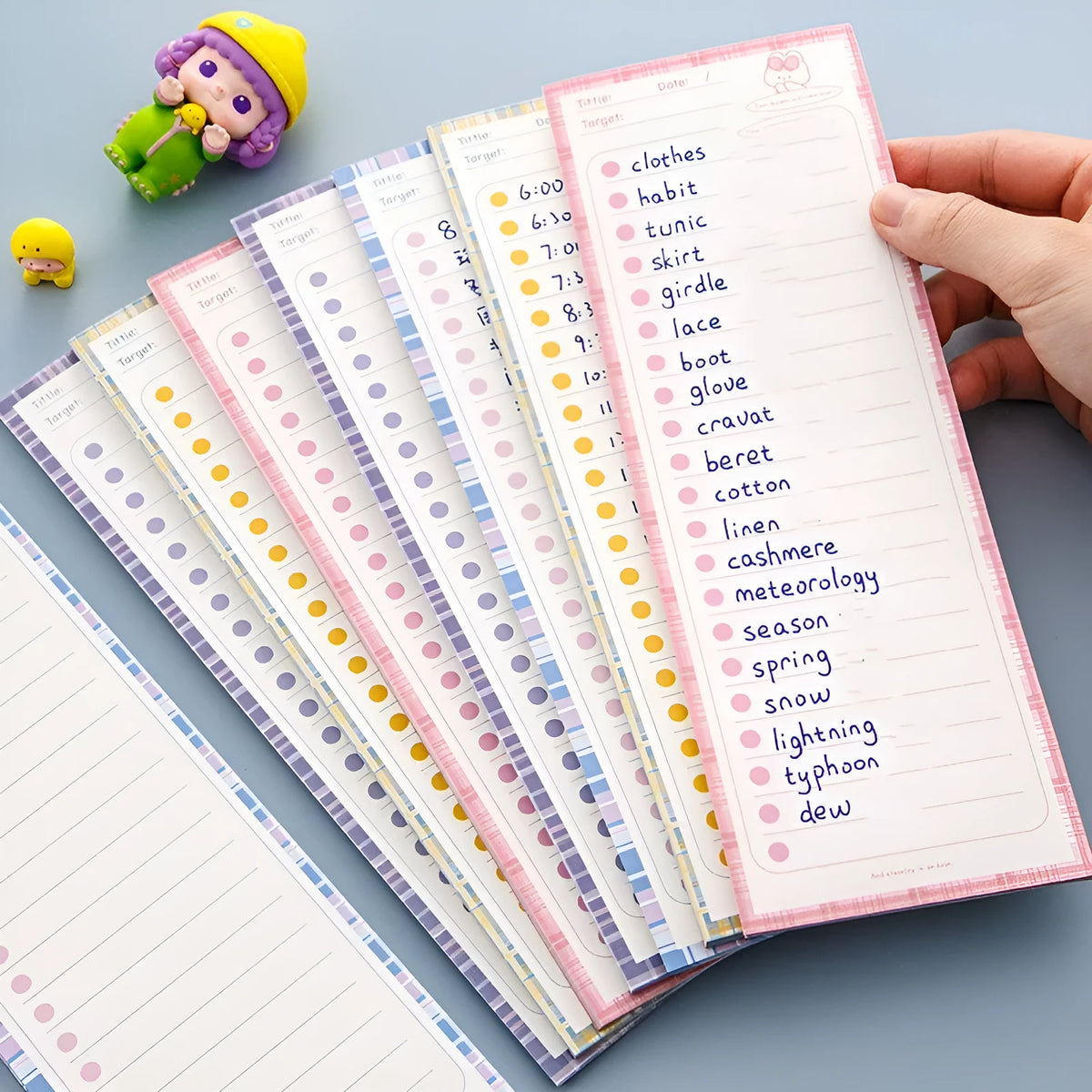 Ins Wind creative long note pad notebook in 91x256mm size with choice of bear, bunny, or ruled covers.