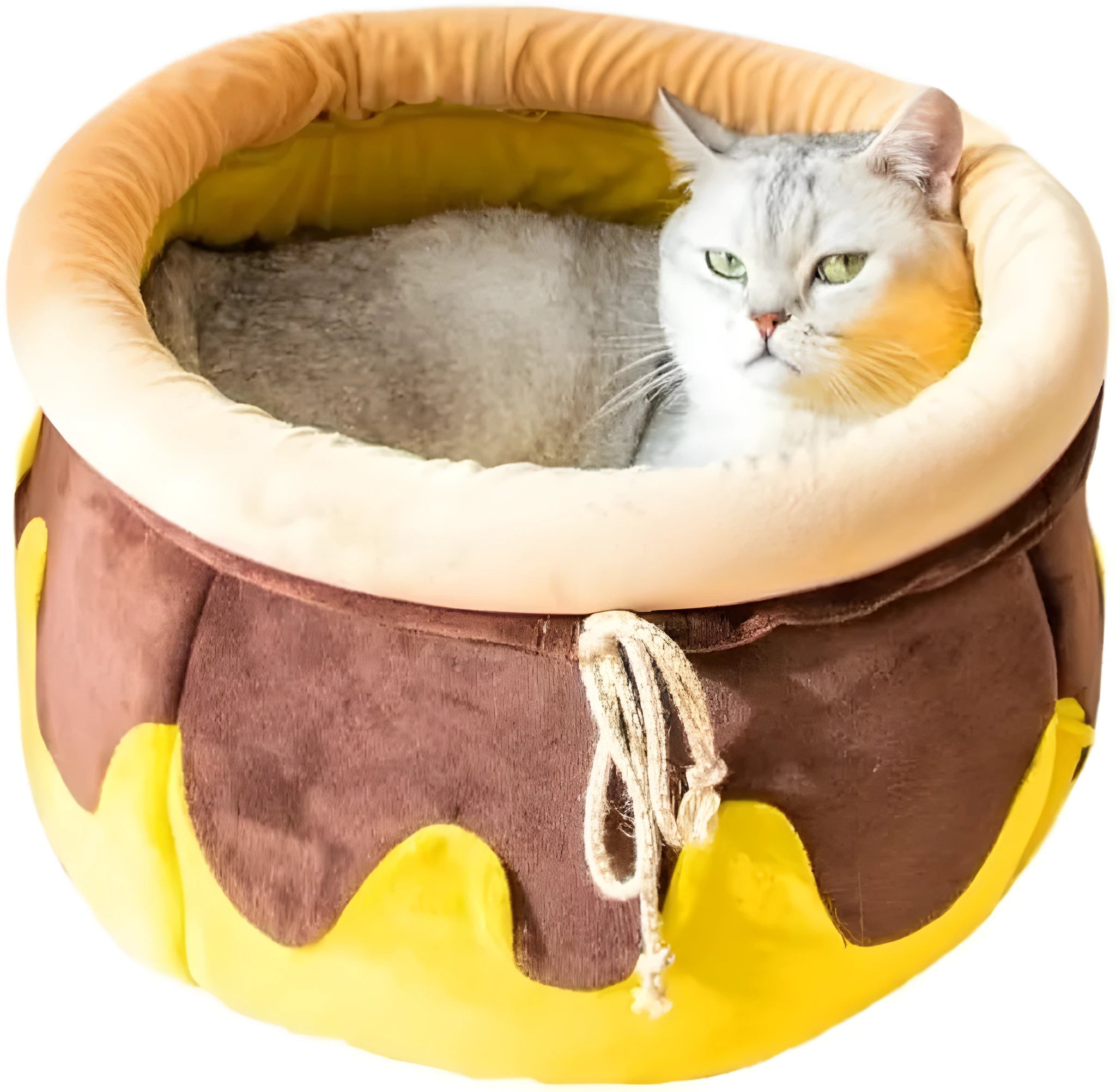 Pink honey pot shaped cat sofa bed with magic wand design and removable pad