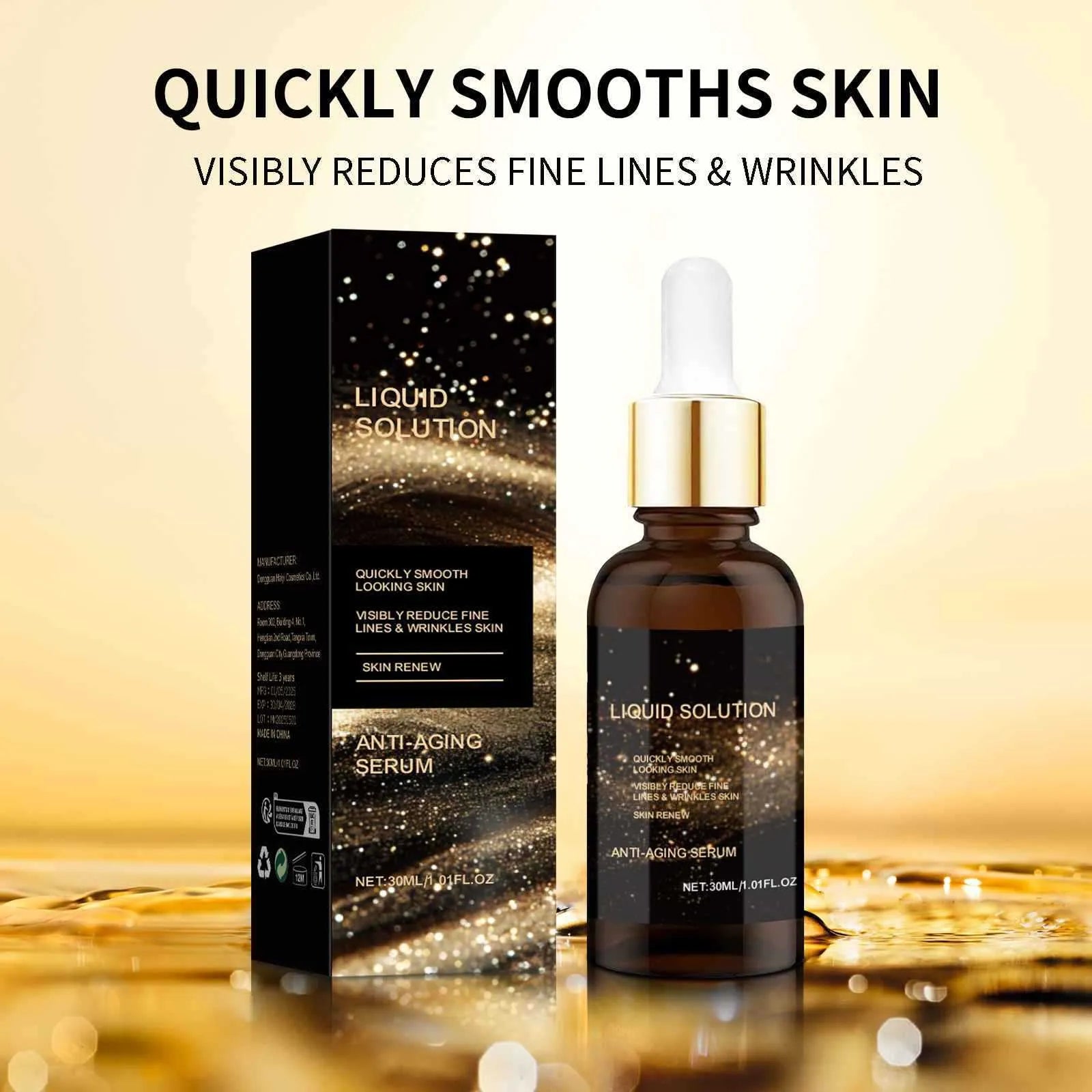30ml facial moisturising liquid with hyaluronic acid in 9cm bottle