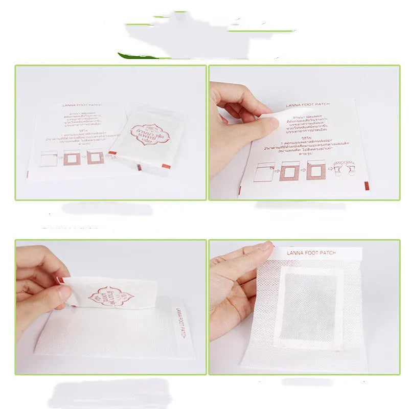 Pack of 10 adhesive foot patches for fatigue relief and nourishing foot care