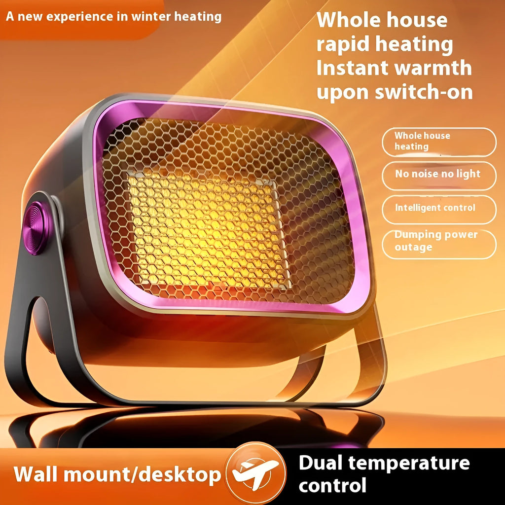 White rotating desktop ceramic heater with PTC heating technology