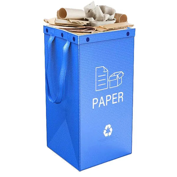 40L handbag-style waste sorting bin in blue colour with 30x50x30cm dimensions