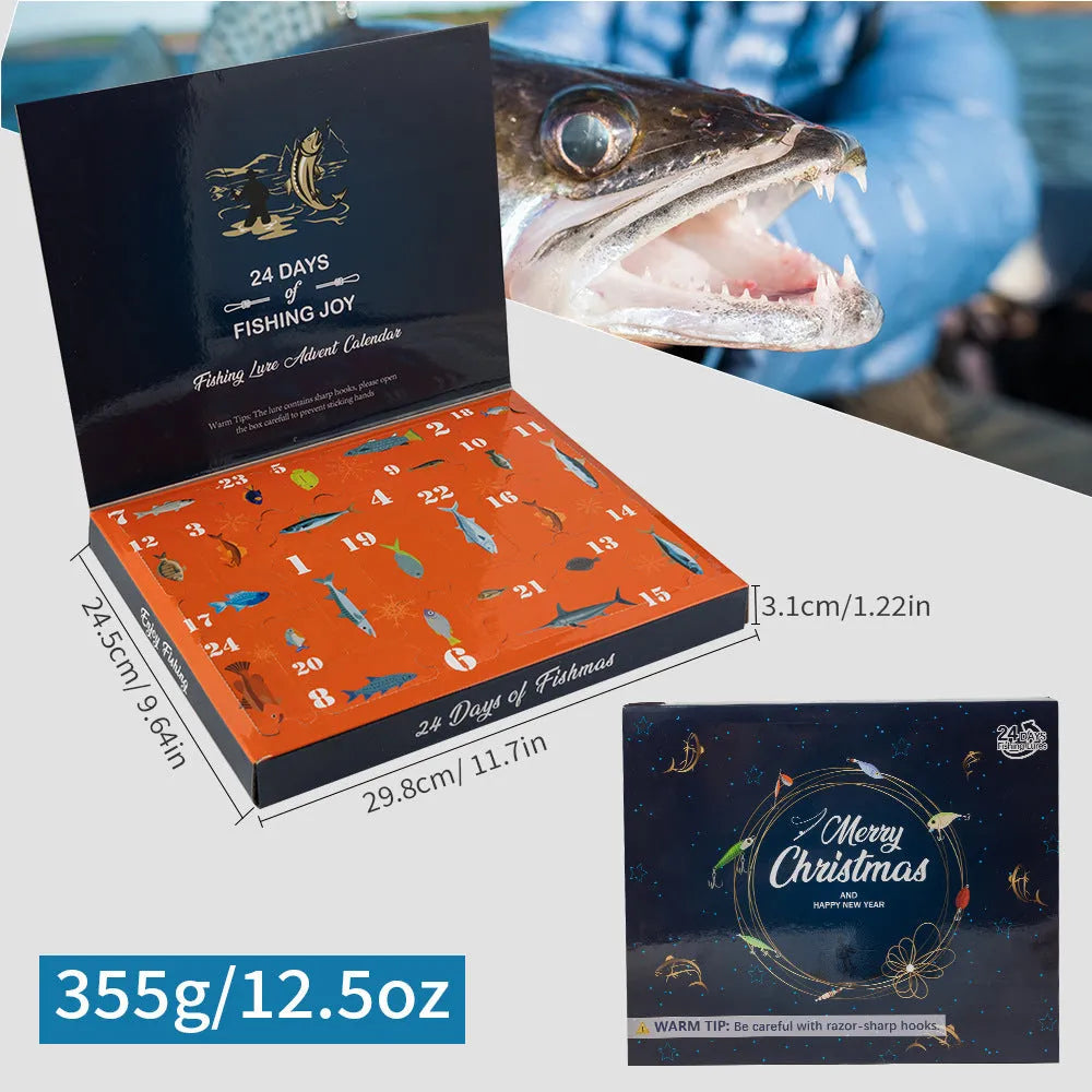 24-piece Christmas Mino Bog fishing blind box set with metal lures in 01 style colour