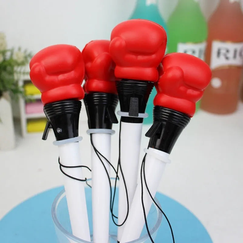Four boxing press ejection pens with plug-in sleeve design and 0.7mm bullet tips