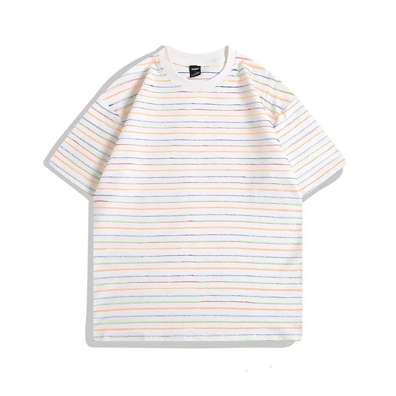Loose fit half sleeve t-shirt in five colours with round neck collar