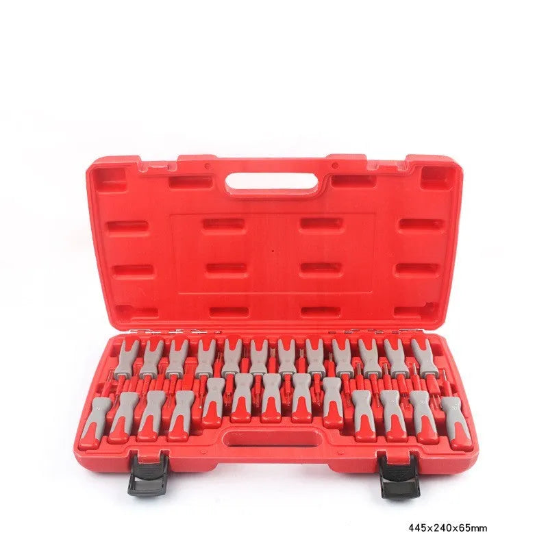 25-piece car terminal removal tool set with coloured extractor needles in 445mm storage case
