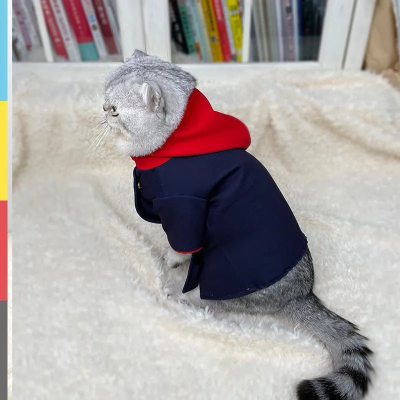Tiger stripe pet hoodie for dogs and cats in small and medium sizes for photo props
