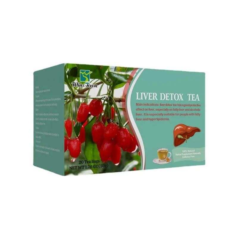 Box of herbal substitutional tea with 50g content and medicine food homology ingredients.