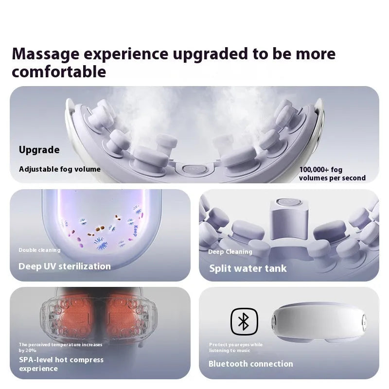 Steam Smart Bluetooth eye hot compress massager in purplish grey, green or ink grey colour
