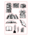 Transparent silicone stamp with a raised white seal pattern, measuring 11 by 16 centimetres.