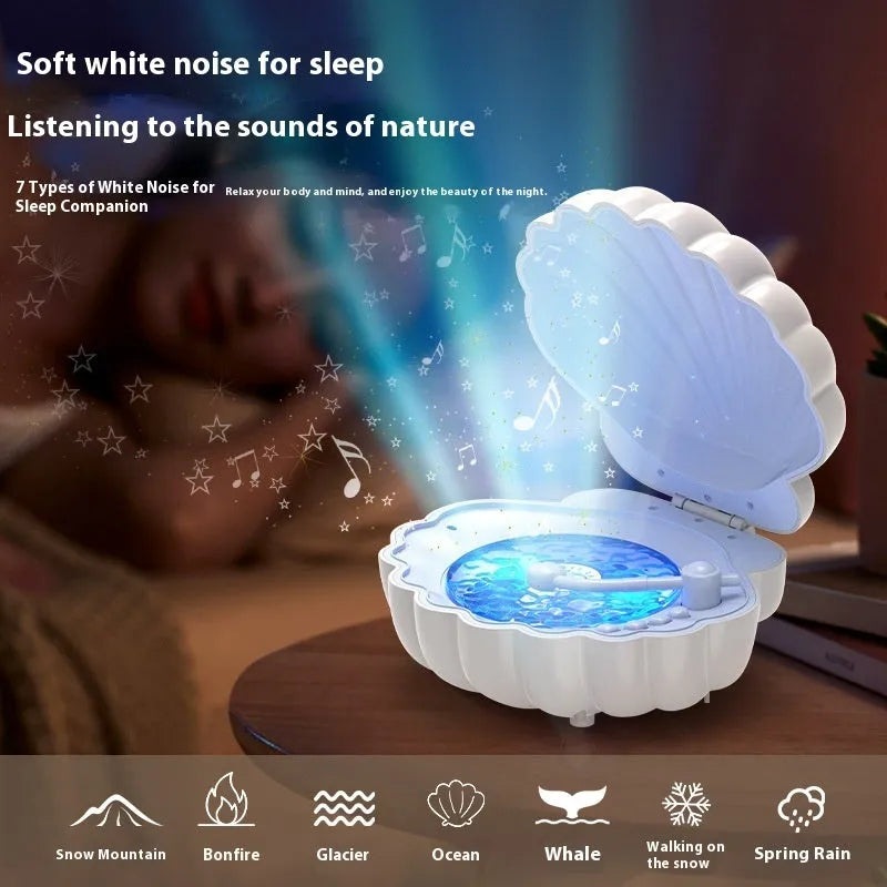 Retro vinyl record player shell lamp in blue colour with portable lithium battery operation