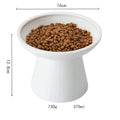 Extra wide elevated ceramic cat bowl in blue, green, pink or white colours