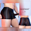 Red men's boxer shorts with elephant nose animal year design, showing mid-waist and seamless construction.
