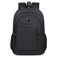 College student Oxford cloth backpack with curved shoulder straps in black colour