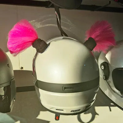 Pair of helmet decorative balls with adhesive for motorcycle and ski helmet customisation