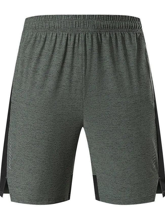 Men's stretch spandex shorts in black, blue or green with mid-waist design