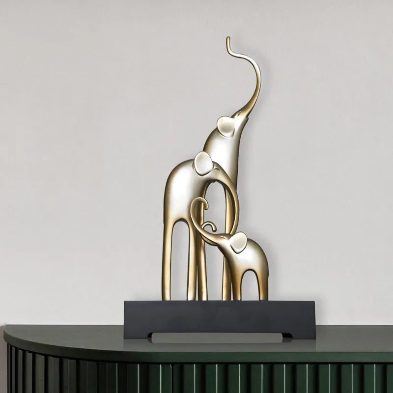 European style elephant decorative craft ornament in resin with choice of four colour finishes