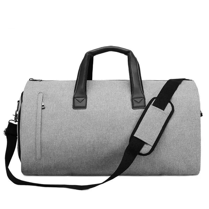 Medium oval travel bag in light grey with internal compartments for wet-dry separation.