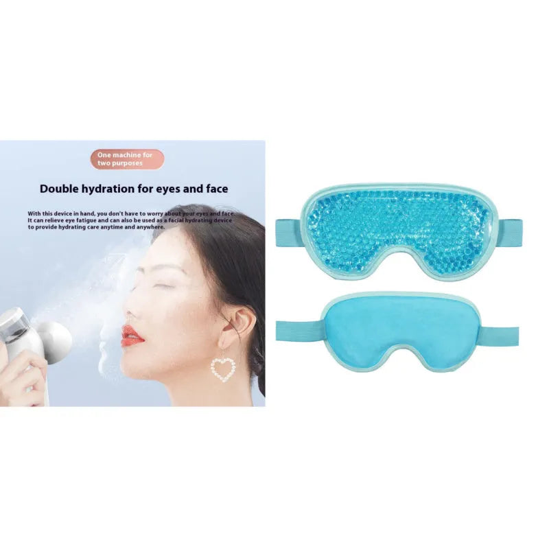 White portable rechargeable eye compress and atomization device with included eye mask and charging cable