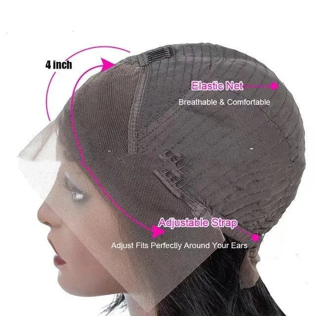 Real human hair lace front wig with 4x4 inch closure in Star Fashion style