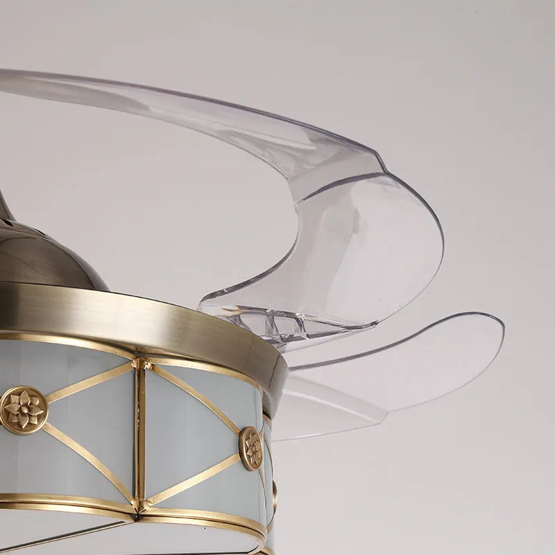 42-inch gold ceiling fan light with remote control and invisible blades