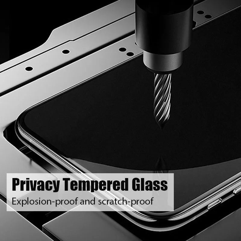 Clear plastic privacy screen protector for Poco and Redmi Note mobile phones on a white background.
