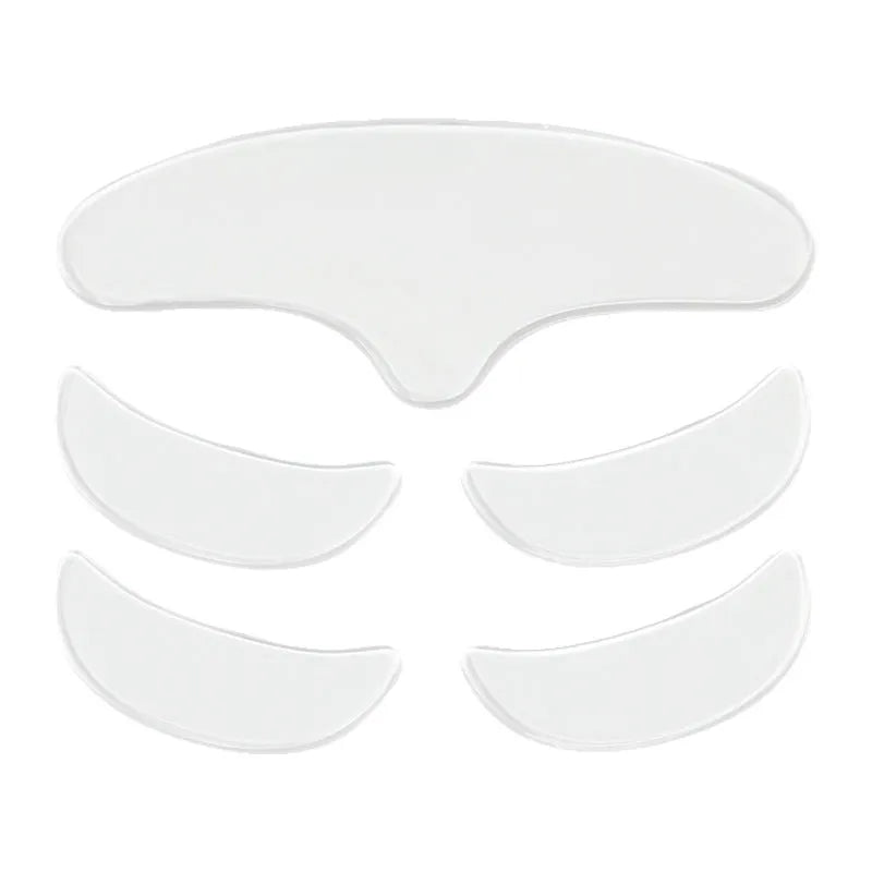 Five silicone anti-wrinkle face stickers set for temporary wrinkle reduction
