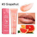 Women's lip gloss in choice of berry, grape, grapefruit, or yellow peach flavour.