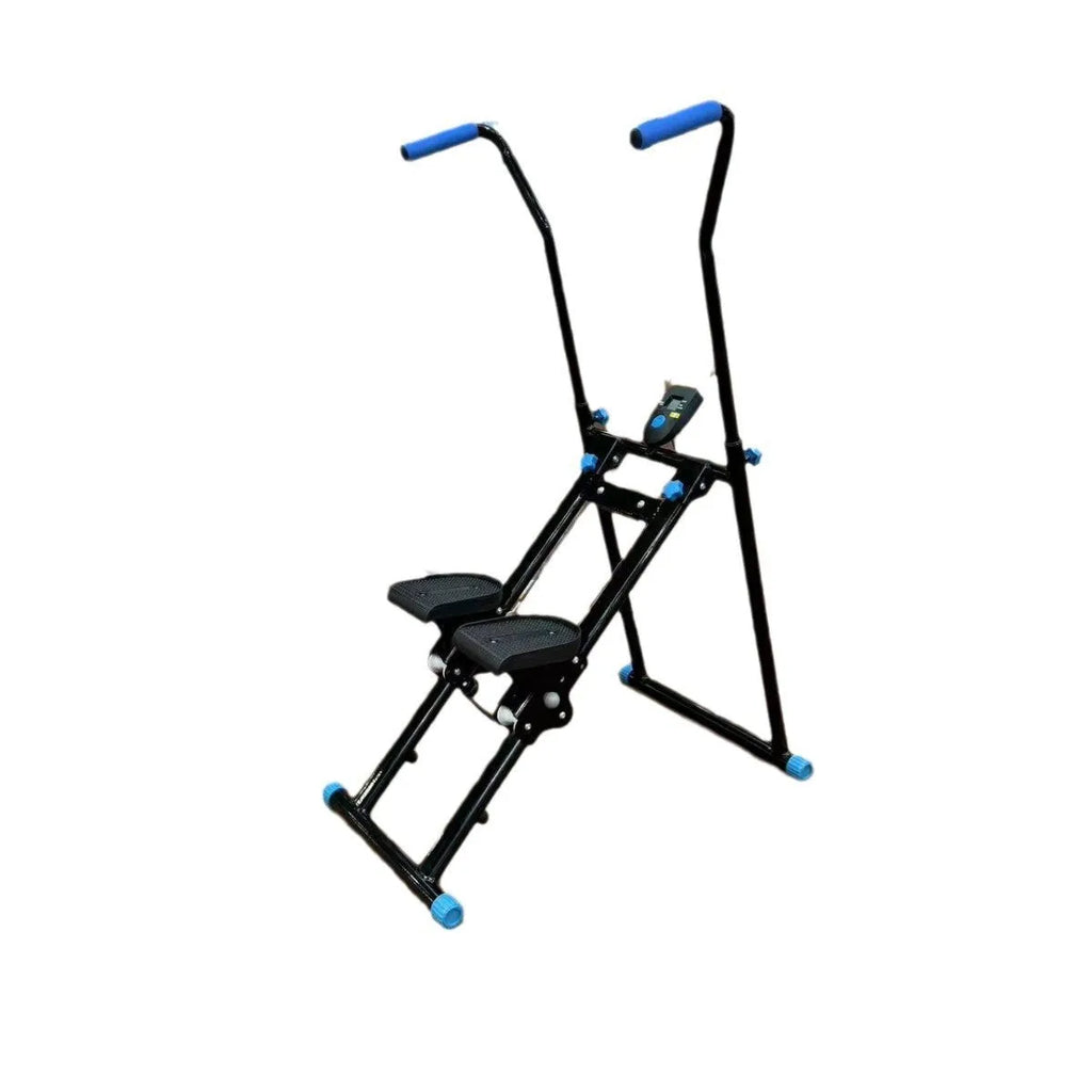 White foldable treadmill and climbing machine combo for home fitness equipment