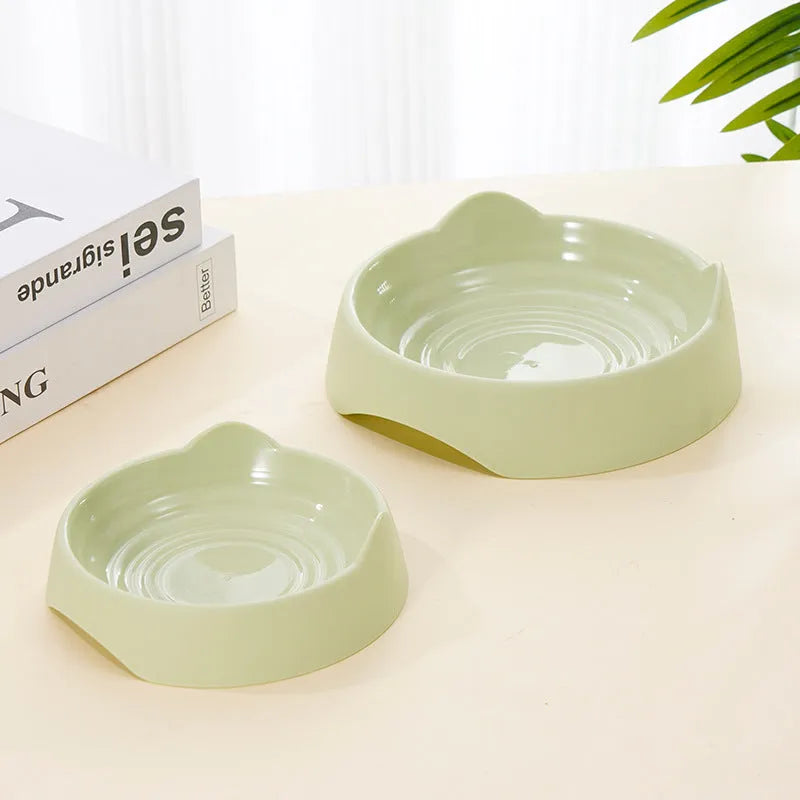 Blue ceramic dog slow feeder bowl with maze pattern for slowing eating pace