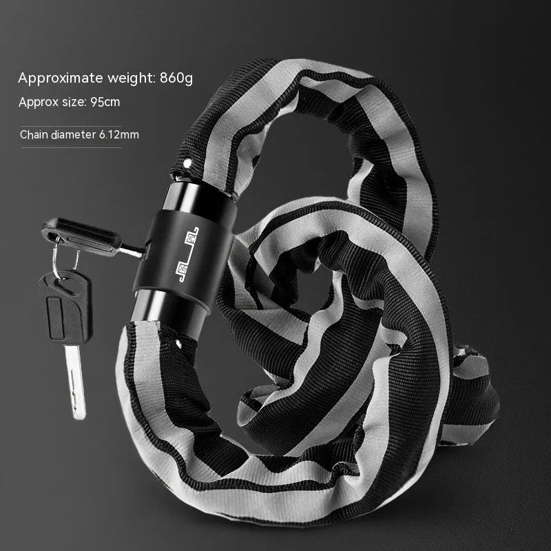 Mountain bike zinc alloy chain lock with anti hydraulic shear mechanism measuring 95cm length