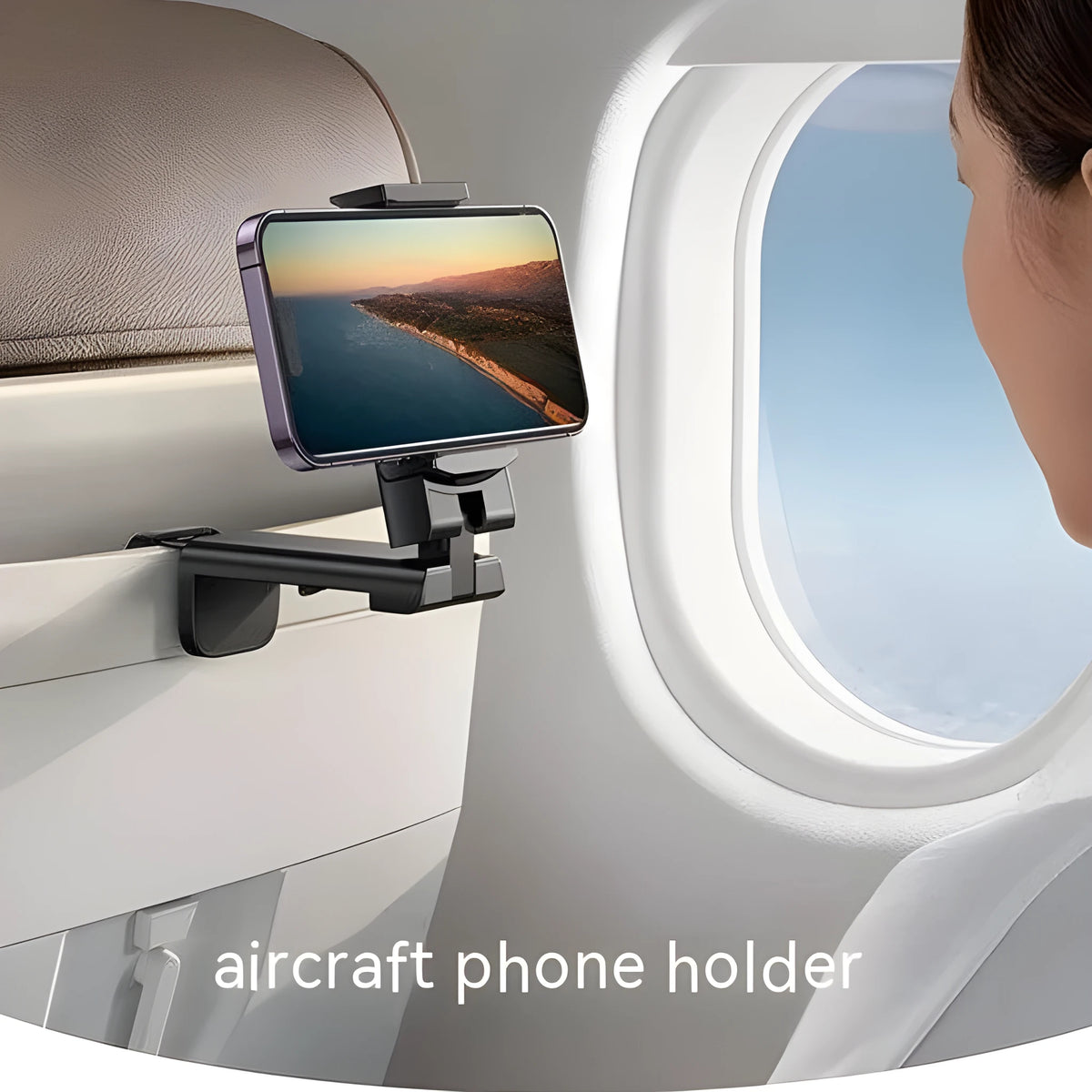 Universal foldable phone holder with rotating base in black, grey and green colours