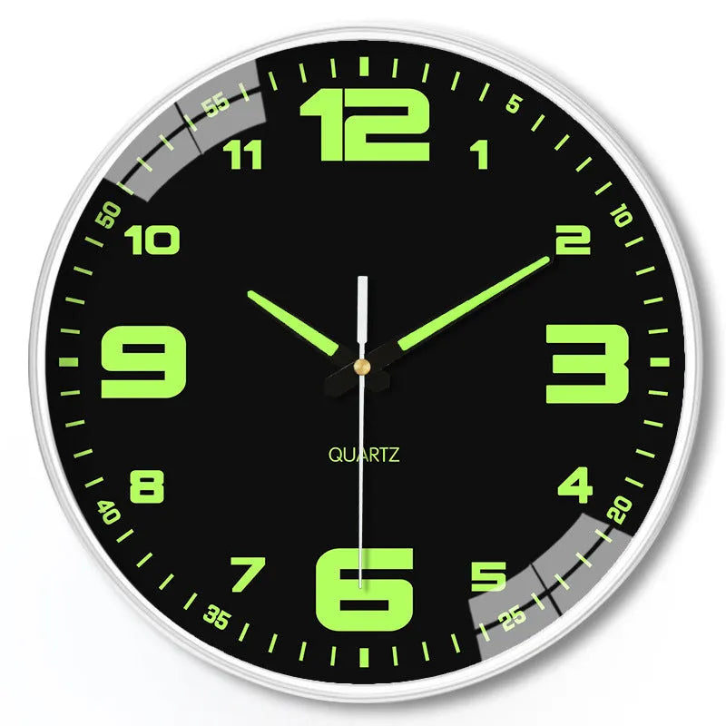 8 inch luminous wall clock with modern design in plastic construction