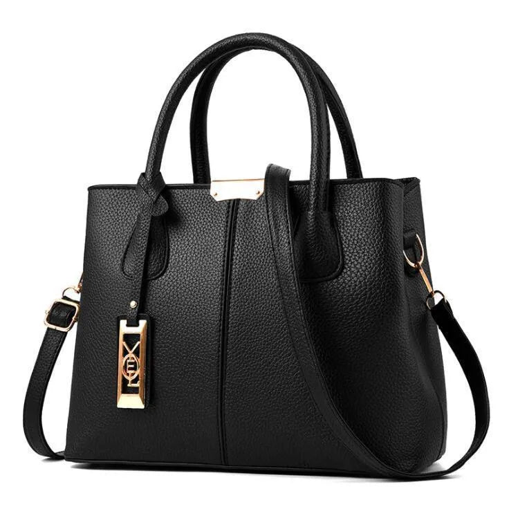 Soft PU large capacity square shoulder bag for women in a selection of colours including plaid.
