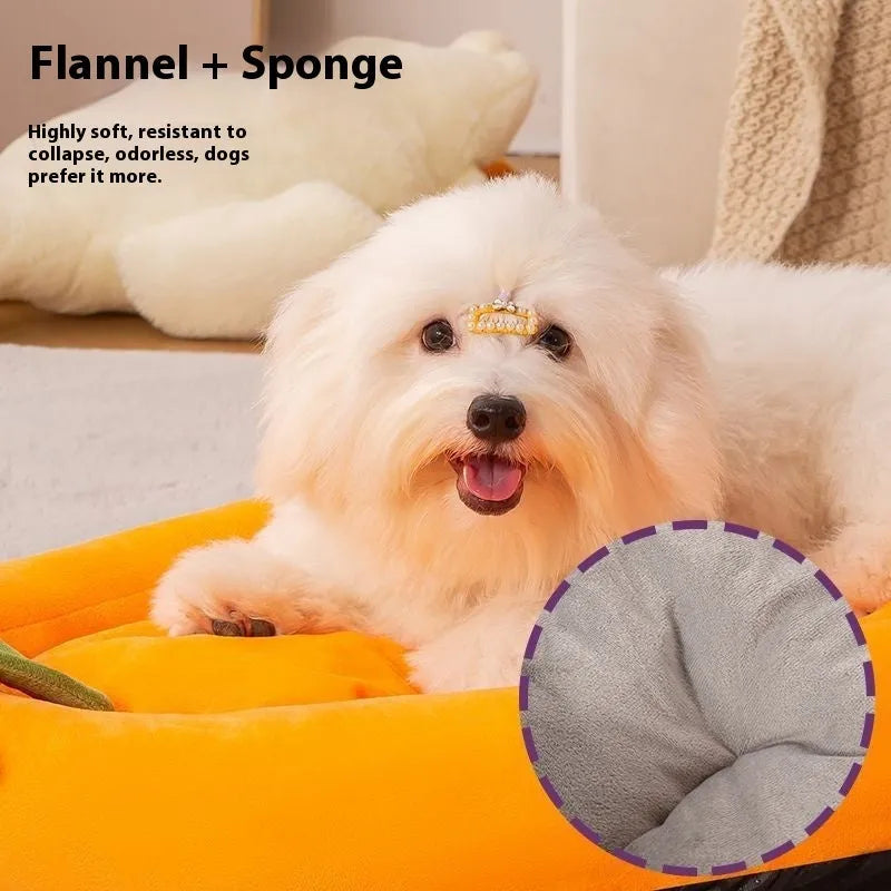 Washable cloth dog mat in brown, available in sizes S, M, L, XL, and XXL