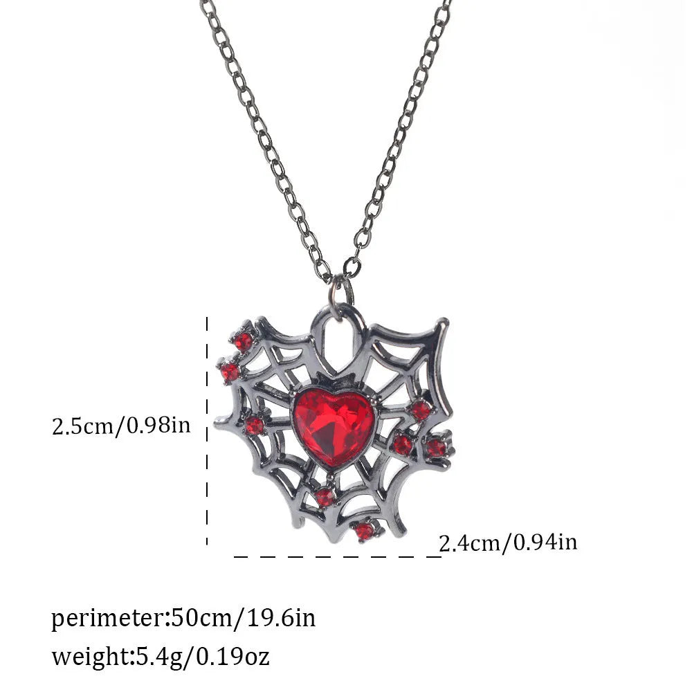 Halloween spider bat necklace with electroplated zinc alloy pendant on regular chain
