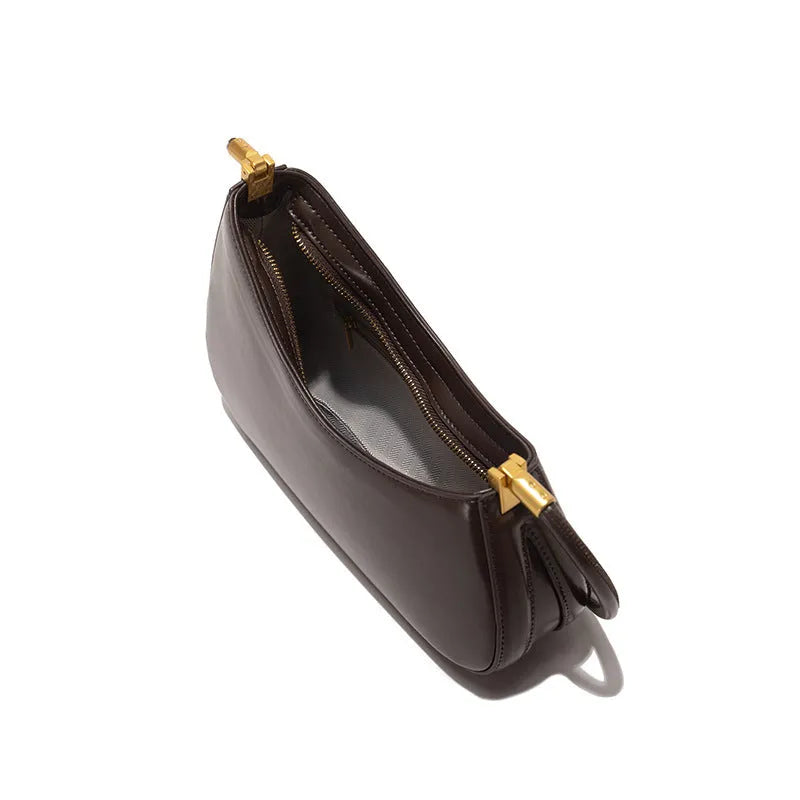 Retro oval underarm handbag for women in various colours with single shoulder strap