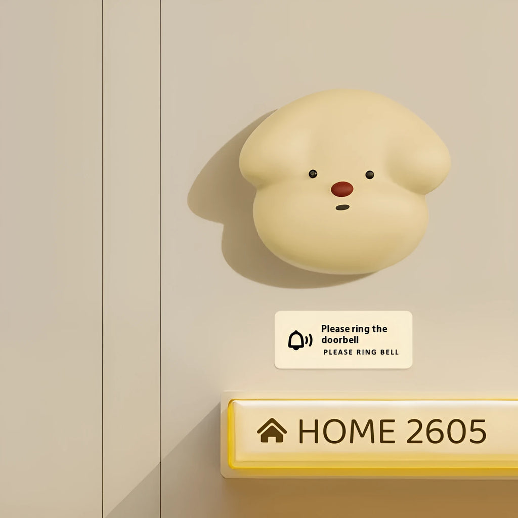 Wireless plug-in doorbell with self-generating power system in milky yellow or white finish