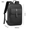 Black Oxford cloth backpack with sewing line detailing for business commuting