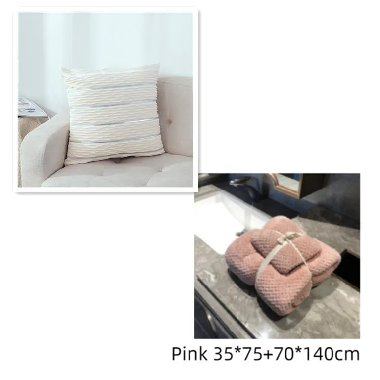 45x45 cm striped velvet cushion cover in wine red colour with plush texture